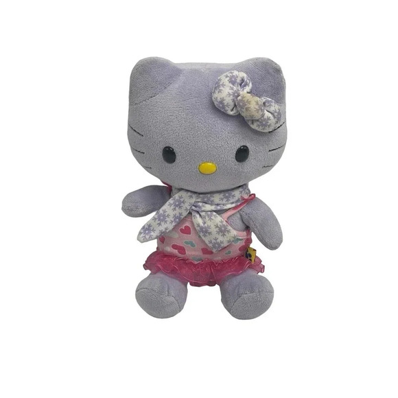 Hello Kitty Plush Toy Build A Bear Small Frys 8" Tall Light Purple With Dress - Picture 1 of 16